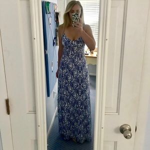 Susana Monaco blue and white maxi dress.